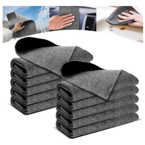 10 Pièces Chiffons de Nettoyage en Microfibre,Chiffon de Nettoyage Magique Professionnel Fenêtres, Verre, Voiture Outils Nettoyage (1/4)