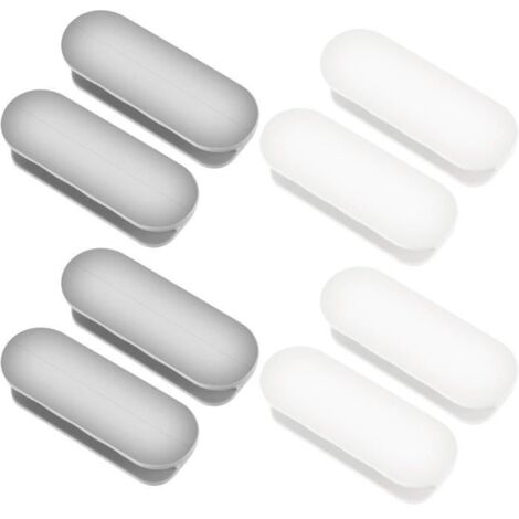 Poignée de porte coulissante - Non spécifié - Modèle Moderne - 8 pièces - Plastique - Blanc+Gris (1/4)