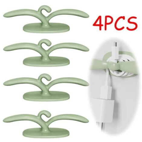 Organisateur de Câbles - Non spécifié - Clips de Câble - TPR - Vert - 4 pièces (1/4)