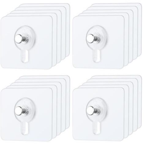 Lot de 20 Accroche Tableau Adhésif Transparent en Acier Inoxydable - fy (1/4)
