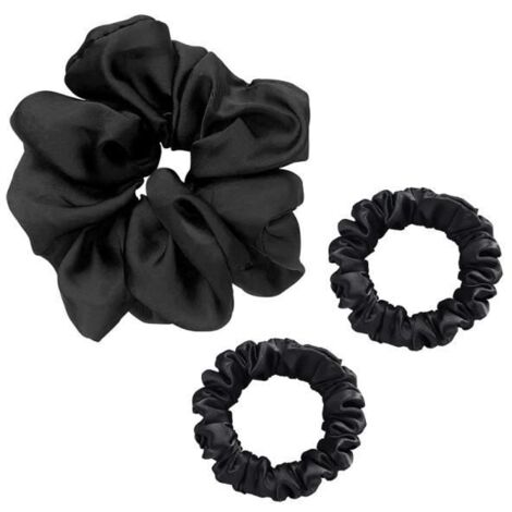 Chouchous Cheveux - Noname - 3 Pièces - Soie - AntidéRapant - 11cm et 6cm (1/4)