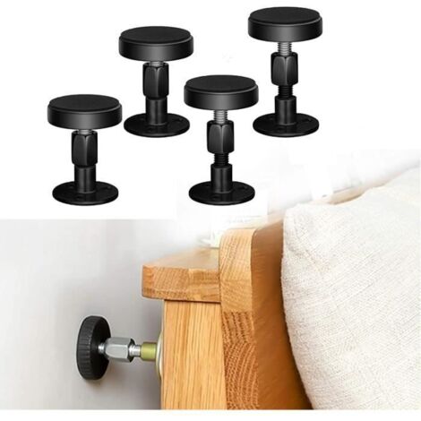 Lot de 4 butées de stabilisation et anti-tremblement réglables pour cadre de lit, tête de lit, chevet, anti-secousses pour lits, arm (1/4)