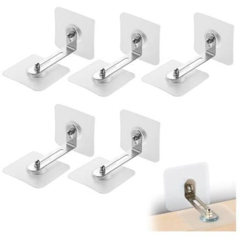 Ancrages Muraux pour Meubles, 5 Paires kit Anti-Basculement, Fixateur Adhésif pour Meubles, Ancrage de Sécurité de Meuble Convient (1/4)