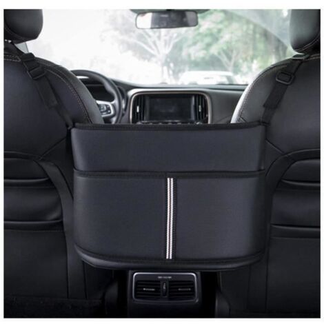 Organisateur de Siège de Voiture - Cuir PU - Barrière pour Enfants - Stockage Pratique - Couleur Blanche (1/4)