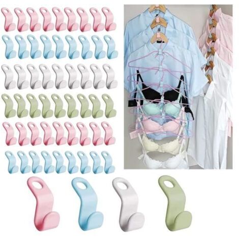 Cintre Gain De Place - Non spécifié - 60 Pcs - Plastique - 4 Couleurs - Mixte (1/4)