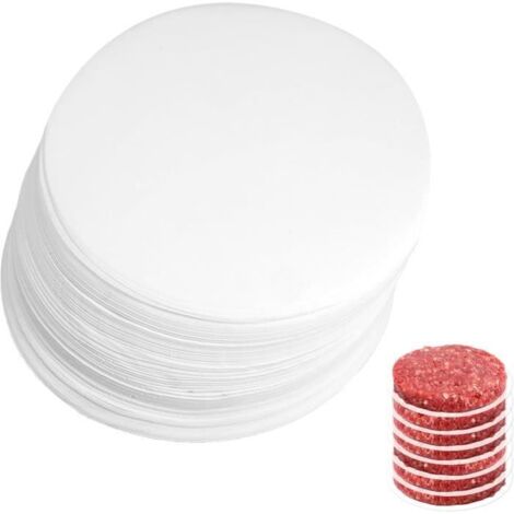 500Pcs Disques à Burger,11cm Papier Sulfurisé, Papier De Presse à Hamburger, Burger Paper, Papier Steak Haché Ovale, Pour Cuisson
