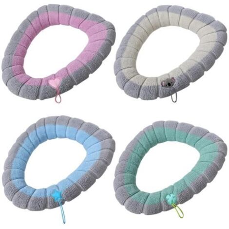 Housse de siège de toilette - Multicolore - Lot de 4 - Douce et extensible - Design mignon - Universel (1/4)