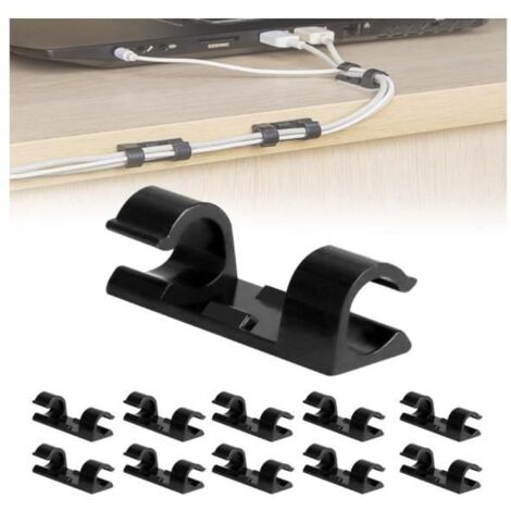 120PCS Clip Câble Adhésif Plastique Organiseur de Fils Electrique Attache Cable Auto Collant Mini Clips de Câble Auto-Adhésifs Clips (1/4)