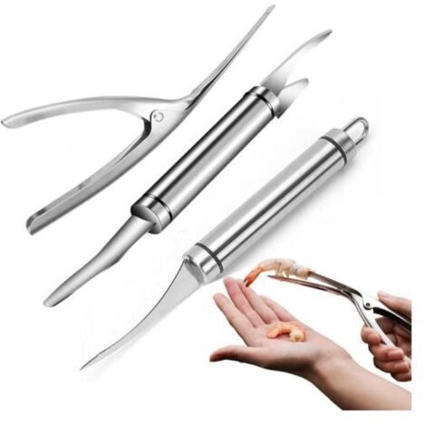 3 Pièces Couteau à Crevette,Couteau à Crevettes Poisson Tout En 1,Eplucheur de Crevettes 304 Acier Inoxydable,Multifunctional (1/4)
