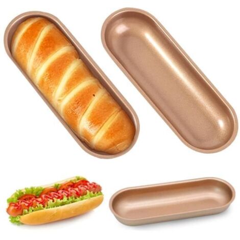 Plaques de cuisson pour baguette - Marque inconnue - Lot de 2 - 17,8 cm - Antiadhésives - Cuisson uniforme (1/4)