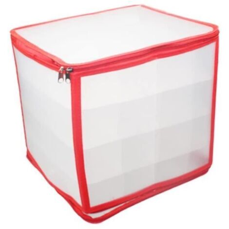 Organisateur de conteneurs - Sac de rangement Noël - 64 diviseurs - Plastique - Rouge (1/4)
