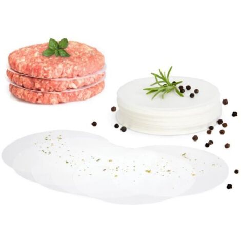Lot de 500 feuilles de papier antiadhésive pour presse à steak haché - ∅ 12 cm - cuisiner des steak haché et faire des hamburgers (1/4)