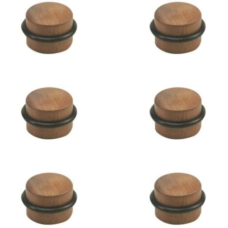 Butées de porte - Bois - Rond - Protection de Portes et Murs - 6 PCS (1/4)