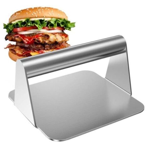 Presse à burger - Professionnelle - Acier inoxydable - Antiadhésif - Robuste - Durable (1/4)