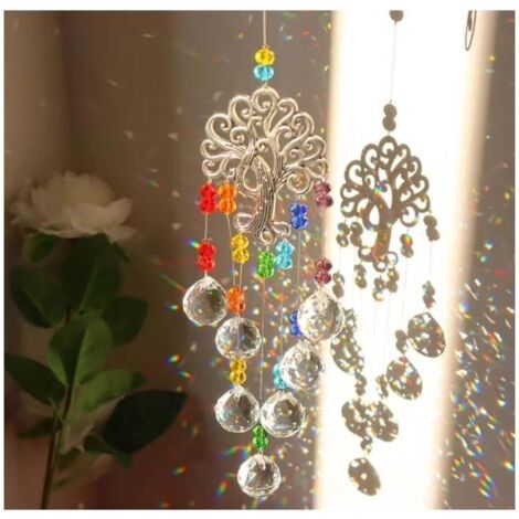 Capteur à Suspendre - Soleil Cristal - Pendentif Étoile Lune - Verre Cristal K9 - Coloré - Élégance Chic (1/4)