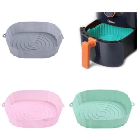 3 Pièces Accessoire Air Fryer, Tapis de Panier de Friteuse, Panier en Silicone Réutilisable, pour Poêles à Air, Fours (1/4)