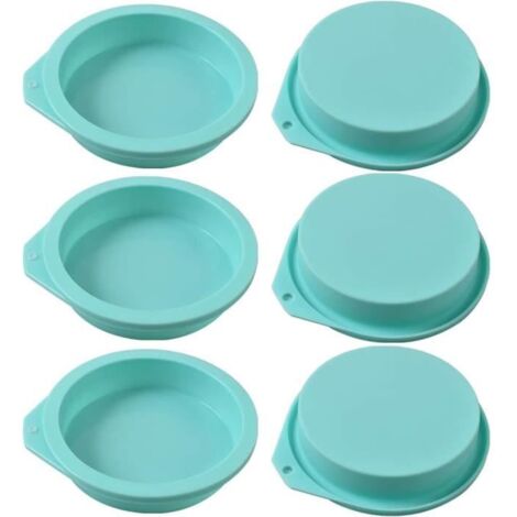 Moules à gâteaux ronds en silicone,6 paquets de moule en silicone antiadhésif pour la cuisson, les gâteaux, les muffins (1/4)
