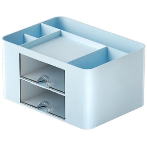 Rangement Bureau,Organisateur de Bureau en Plastique,Porte Stylo Bureau Multifonctionnel,Organisateur de Maquillag,rose (1/4)