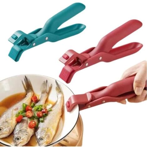 Accessoires de cuisine - Lot de 3 pinces multifonctions - Silicone - Anti-brûlure - Prise en main stable (1/4)