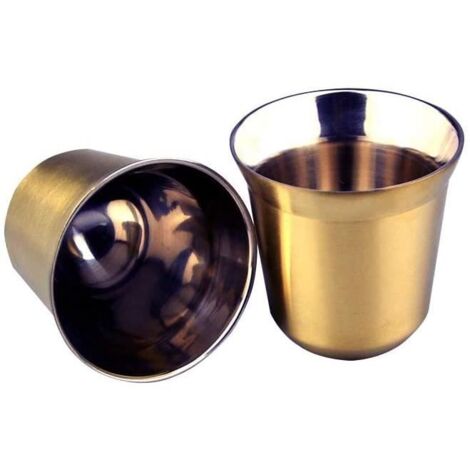 Tasses à café isolées à double paroi en acier inoxydable Facile à nettoyer et passe au lavevaisselle Taille unique en titane1 134 (1/4)
