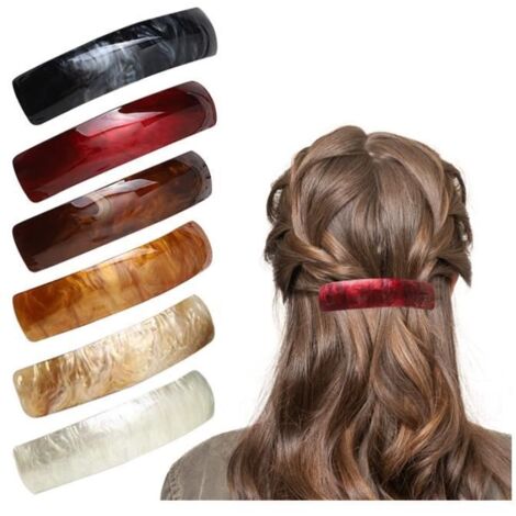Barrettes à Cheveux - Non spécifié - 6Pcs - Confortables et légères - Design incurvé - Couleurs variées (1/4)