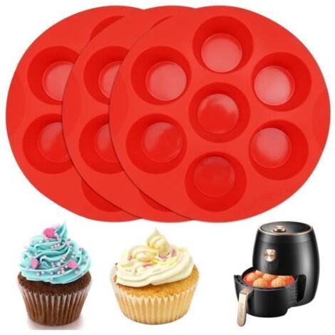 Moule à Muffin - Silicone - 3 Pièces - Antiadhésif - 7 Trous - Compatible Lave-Vaisselle (1/4)