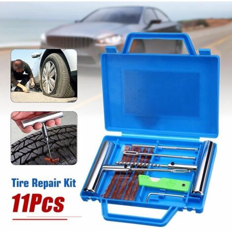 Kit de réparation Tubeless - 11pcs - Compatible voiture - Couleur bleue (1/4)