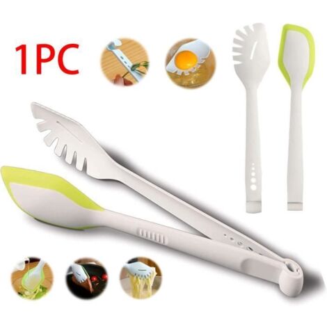 Pince de Cuisine,pince à pâtes amovible,Pince alimentaire en silicone,Filtre à jaune d'oeuf/blanc d'oeuf,pour buffets,steaks,viandes (1/4)