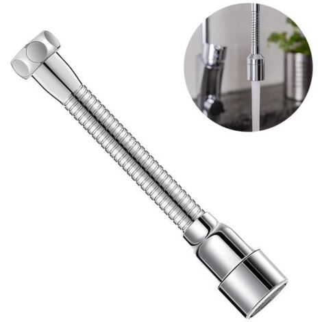 Extension de Robinet - Réglable - Bec Rotatif 360° - Économiseur d'Eau - Longueur 14cm (1/4)