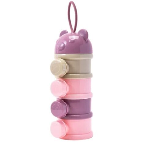 Doseur De Lait - 4 Couches Boîte Doseuse Lait Poudre Empilable, Portable Distributeur De Lait en Poudre avec 4 Compartiments, (1/4)
