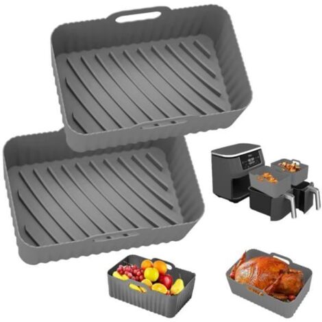 Accessoire Air Fryer 19.5cm, 2 Pièces Pot en Silicone pour Friteuse à Air, Air Fryer Silicone Pot Panier, Réutilisable Aux fours (1/4)
