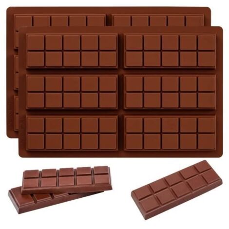 Moules à Chocolat - Non spécifié - 2 Pièces - Silicone Alimentaire - 6 Cavités - Réutilisables (1/4)