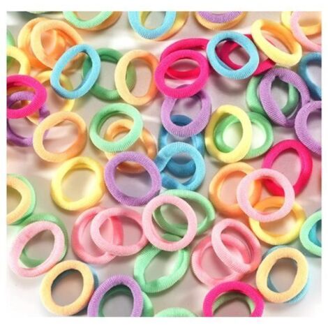 100 Pièces Elastique Cheveux, 2mm Elastiques à Cheveux épais en Coton Sans Couture, Mini Chouchous Bandes pour les Cheveux des , (1/4)