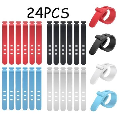 Serre-Câbles - Non spécifié - Clips de Câble en Silicone - 24 pièces - Couleurs variées - Réutilisables (1/4)