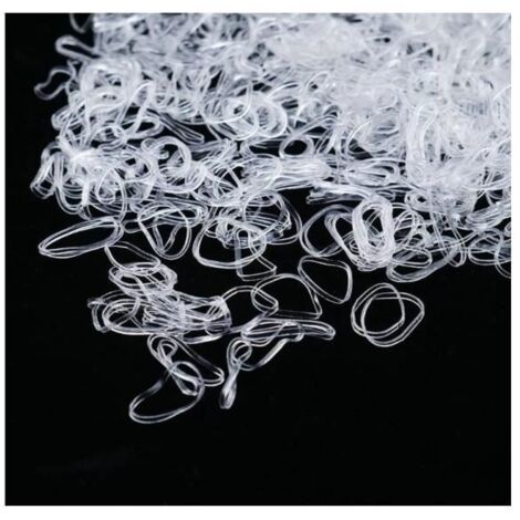2000 pièces Mini élastiques à cheveux, mini élastiques, bande élastique en caoutchouc transparent, accessoires pour bandeau (1/4)