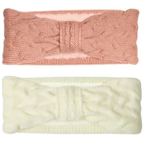 Bandeau Cheveux - Non spécifié - Hiver - Doublure en Peluche - 2Pcs - Élastique (1/4)