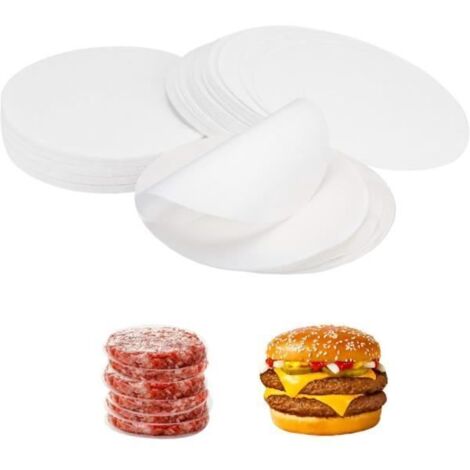 500 Pièces Disques à Burger, ∅ 11 cm,Feuilles de Papier Antiadhésive Presse à Steak Haché,Papier Steak Haché Papier Antiadhésif,wj (1/4)