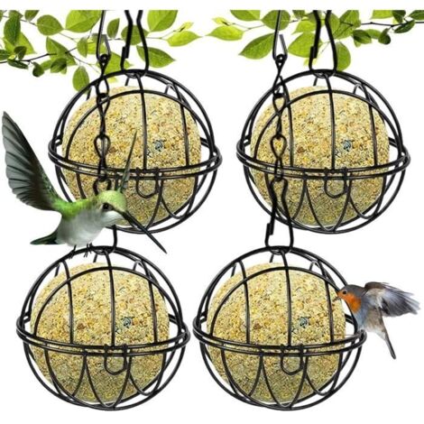 Mangeoire à oiseaux - Non spécifié - 4Pcs - Métal - Suspendue - Boule de graisse (1/4)