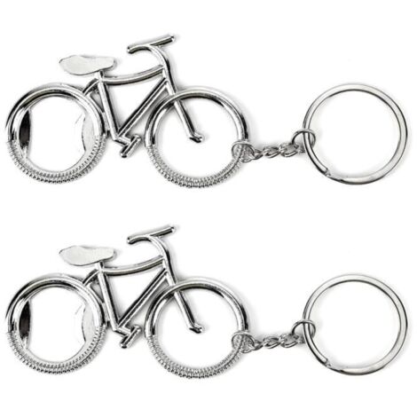 Porte-Clé Ouvre-Bouteille de Vélo, 2 Pièces Décapsuleur Vélo Miniature Portable, avec Porte Clef, Pendentif Utile pour un Cycliste (1/4)