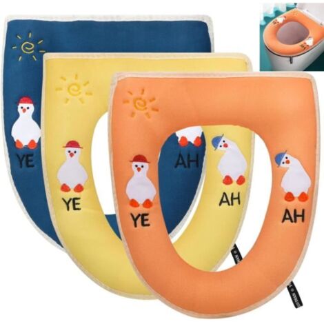 Siège de Toilette Rembourré - Non spécifié - Modèle Non spécifié - Jaune - Cuir PU Imperméable - Lavable (1/4)