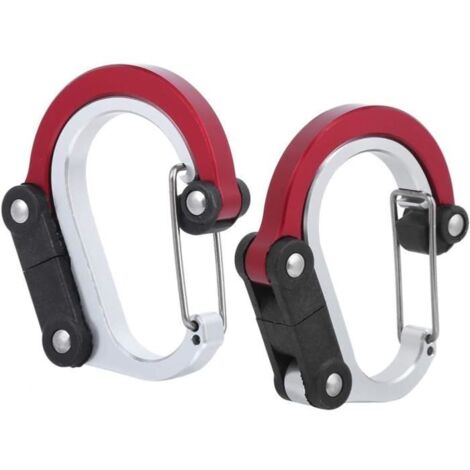 Mousqueton - Non spécifié - 2pcs - Aluminium - Rouge - Multifonctionnel (1/4)