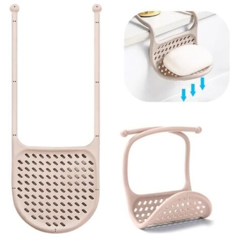 Porte-éponges - Non spécifié - Amovible - Silicone - Ventouse réglable - Rangement pratique (1/4)
