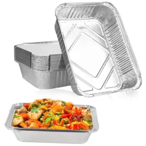 20 Pièces Barquette Aluminium Plat Aluminium Jetable Petite Barquette Aluminium Barbecue, Barquette Alimentaire Jetable (1/4)