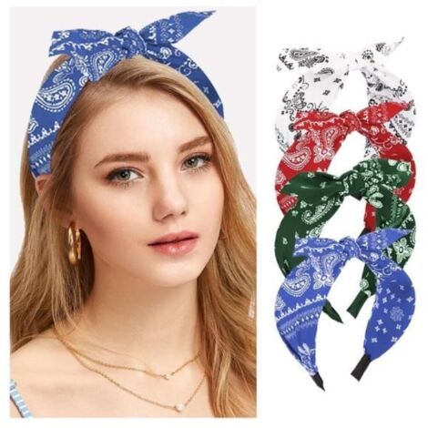 Bandeau - Chic - 4 Pièces - Tissu Doux - Design Vintage - Couleurs Vives (1/4)