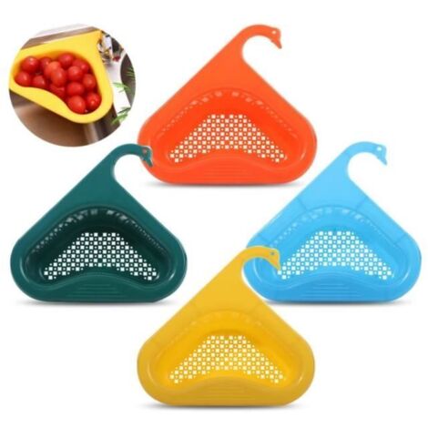 Passoire pour évier - Lot de 4 - Polypropylène - Empilable - 24,5 x 22 x 7 cm - Différentes couleurs (1/4)