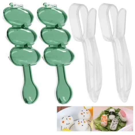 4PCS Kit Sushi Maker Roller Rice Ball Moule à Antiadhésive Boule de Riz Moule Onigiri Bento DIY Sushi Making Machine Appareil Sushi (1/4)