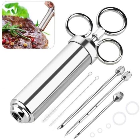 Injecteur à marinade - INOX - 60ml - 3 aiguilles - Ustensile de cuisine - Durable et facile à nettoyer (1/4)
