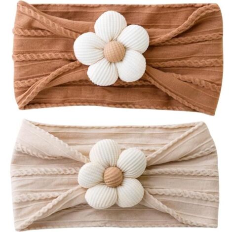 2 Pièces Bébé Fille Bandeau,Bandeaux Accessoire Cheveux Bebe Fille,Bandeaux Bandeau Bebe Fille Arc élastiques,Bébés Coffret Cadeau (1/4)