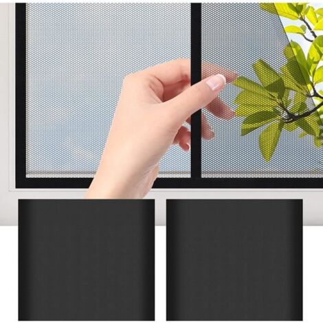 Moustiquaire Fenetre - Universelle - 130cm x 150cm - Lot de 2 - Anti Moustique - Maille Fine Filet (1/4)