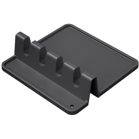 Repose cuillère Kitchen ustensile Pose ustensiles Cuisine louche spatule Couvert Couvercle Support en Silicone avec égouttoir Outil (1/4)